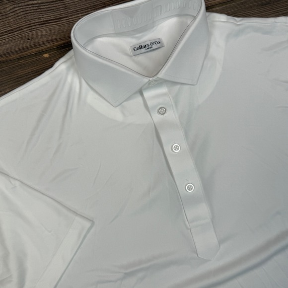 Collars & Co. Other - Collars & Co Mens Size Large Dress Collar Polo White Short Sleeve Performance